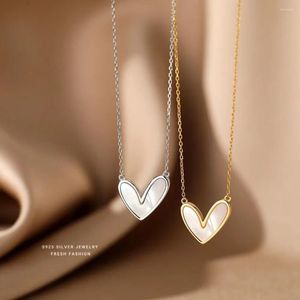 Pendant Necklaces CARLIDANA Minimalist Jewelry Pvd Gold Plated Stainless Steel Chocker Classic Shell Heart Shaped Necklace For Women Party