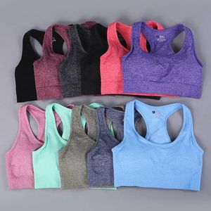 Conjunto de roupas femininas sutiã esportivo fitness colheita superior ginásios elasticidade yoga colete correndo blusas 10 cores treinamento superior push up sutiãs