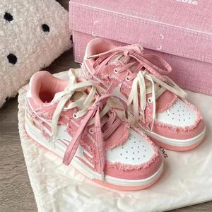 Dress Shoes Pink Star Women Sneaker All match Casual Pattern Cute Mixed Color Comfortable Athletic Chic Fashion Ladies Footwear 231216