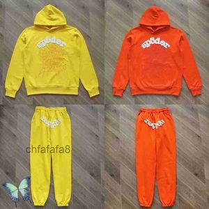 Men's Hoodies Sweatshirts Sp5der 555555 Spider Orange Sweatshirt Suit Young Thug Sweatpant Set T221216ztbd GC6Y