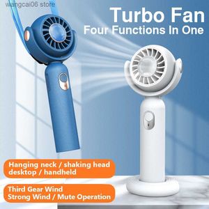 Electric Fans Electric Fan Portable Fan hand-held Quiet Small USB Rechargeable mini Neck fan for Student Dormitory Office Outdoor Hand fan T231216