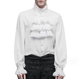 Мужские повседневные рубашки, мужская рубашка в стиле панк, винтажное пальто принца, средневековая куртка эпохи Возрождения, карнавальный костюм