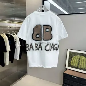 Męskie plus koszulki TEES Bluzy Bluzy okrągłe szyję duża litera haftowane lato z czystą bawełnianą paryską ulicą pop hip hop h jakość koszulka w stylu retro a68