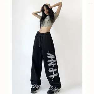 Frauen Hosen Vintage Gedruckt Jogginghose High Street Trend Lose Gerade Weibliche Herbst Mode Lässig Breite Bein