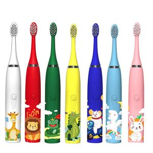 Diş fırçası sonik elektrik diş fırçası çocuklar için karikatür desen, diş fırçası başı ultrasonik diş fırçası için Hediye 231215