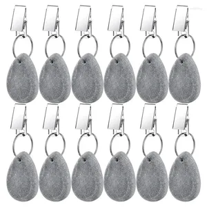 Table Cloth 12 Pieces Tablecloth Pendant Teardrop Shape Cover Weights Gray