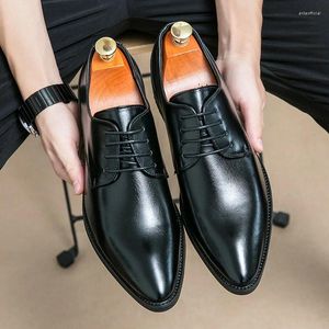 Dress Shoes Arrival Men Fashion Formal For Male Lace Up Black Brown Homecoming Wedding Party Footwear Zapatos Hombre