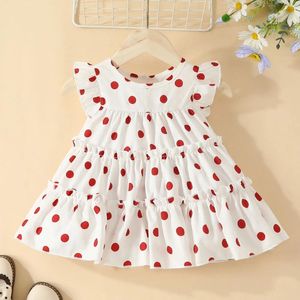 Mädchen Kleider Kleinkind Mädchen Ärmel Dot Prints Rüschen Kleid Stirnbänder Set T-Shirt Langes Kinder Outfit