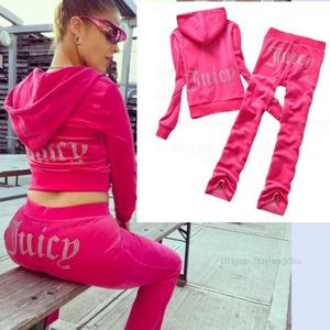 Juicy Womens Trailtsuit Sonbahar Bahar Kadınlar Sporting Suits Slim Casual Velvet Takipler Kapşonlu Yakalama Jogging Sportsswear Suit G2CX