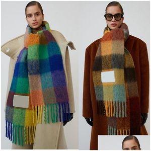 Scarves Designer Scarf Brand Cashmere Winter Blanket Women Type Colour Chequered Tassel Imitated Aimeishop Drop Delivery Fashion Acces Dhz03