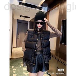Women's Vests designer CE new stand up collar three color vest jacket women's pure down 90 duck chest leather badge Triumphal Arch OJ7W