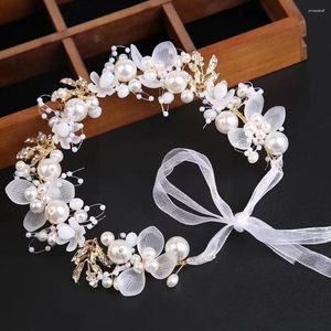 Hair Clips Wreath Bride Wedding Accessories Gorgeous Flower Headbands Braided Vine Pearl Headpiece Ornament For Women G L1C1