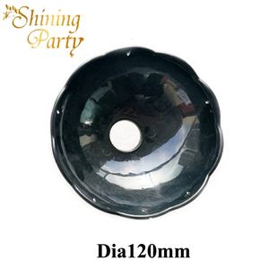 Candle Holders Dia120mm Black Color Acrylic Crystal Bobeche Free Pin Candle Hold Wedding Party Christmas Home Decoration Chandelier Parts 231215