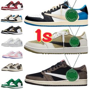 2023 Jumpman 1 Low Basketballschuhe I Mocha 1s Sneakers Crater Black Grey Bred Toe Panda Team Red Herren Sneaker Trainer Outdoor Walking EUR