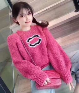 Kvinnors lyxvarumärken Designers tröja rosa bokstäver Pullover Men s hoodie långärmad tröja broderi stickkläder vinterkläder cc sammanlåsande hoppare