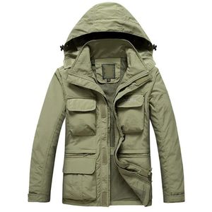 Giacche da caccia Giacca tattica da uomo Primavera Autunno Gilet con maniche rimovibili Giacche Cappotto militare impermeabile Multi tasche Giacca a vento con cappuccio 4XL 231215