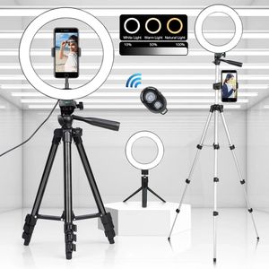 Holders Ring Light With Tripod Dimmable Selfie LED Photography Light Mobile Holder Stand With Remote Control For Live Tiktok Youtube