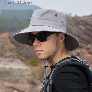 Chapeaux à larges bords Chapeaux seau Chapeaux pour homme chapeau de soleil Femmes été grand bord seau chapeau en plein air alpinisme protection solaire pêche hatcycling cs Panama hatsL231216