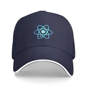 Шариковые кепки React Javascript JS Developer Happy State Components Atom Наклейки для ноутбука или скейтборда для кодеров Кепка Бейсбольная роскошная шляпа