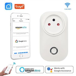 Plugs Tuya Smart Life WiFi Socket Israel IL Plug 16a 3520w App Remote Voice Control med Google Home Alexa Echo Timer enheterna