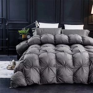 Comforters sätter lyxgås dwon filler comforter el quality 3d bröd duvetQuiltcomforter höst vinter varma filtar 100% bomullsskal 231215