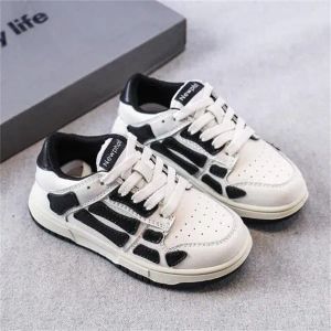 Low Skel Designer Top Kids Shoes Bones Hi Leather Boy Boy Girl Sneakers Skeleton Blue Black Pink Men Women Sports Eton