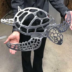 Metal Sea Turtle Ornament Beach Theme Decor Wall Art Decorations Wall Hanging for Indoor Livingroom S7 211021274P