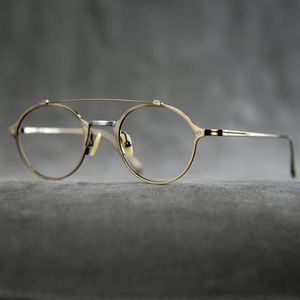 Moda güneş gözlükleri çerçeveler vintage erkekler saf titanyum pilot gözlükler çerçeve kadınlar retro reçete miyopi gözlükler optik gözlük304g