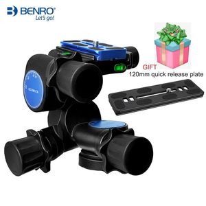 Tripodlar Benro GD3WH Üç Boyutlu Dişli Baş PTZ Magnezyum Alaşım Slr Fotoğrafçılık Tripod Panoramik Fotoğraf Head Üç Yolu Hassas