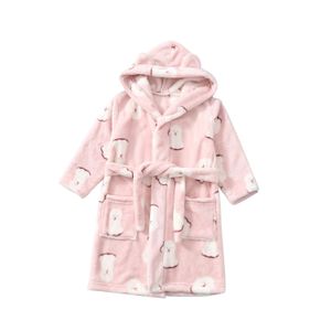 Towels Robes Children Girl Tracksuit Clothes Kid Sleepwear Flannel Thicken Baby Boy Bathrobe Towel Robes Teen Kid Clothing Nightgown Set A731 231215