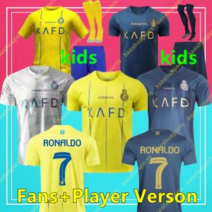 22/23/24 Al Nassr FC Mane Futbol Formaları Ronaldo 2023 Ev Sarı Uzak Cr7 Gonzalo Martinez Talisca Ghislain Konan Vincent Aboubakar Erkekler Futbol Shiirt Al-Nassr FC