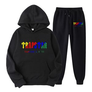 Abbigliamento sportivo, felpa con cappuccio con stampa trapstar tecnologica da uomo, set in due pezzi da basket e rugby europeo e americano, abbinato a felpa con cappuccio da donna a maniche lunghe