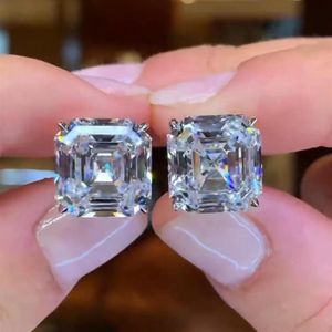 20 Styles Modaya Moissanite Saplama Küpe Orijinal 925 STERLING Silver Party Düğün Küpeleri Kadınlar Gelin Mücevher Hediyesi258K