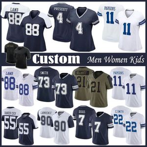 11 Micah Parsons CeeDee Lamb CoWboyes Football Jersey Dak Prescott Trevon Diggs DeMarcus Lawrence Leighton Vander Esch Tony Pollard Stitched Men Women Youth Jersey