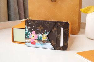 Christmas New Wallet LL10A Mirror High Quality Card Bag Designer Coin Key Wallet Exquisite Packaging Free Shipping 12CM
