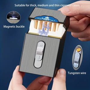 1 шт. креативный USB-портсигар с вольфрамовой зажигалкой, влагостойкий с магнитной пряжкой, идеальный инструмент для курения, идеальный выбор для толстых подарков