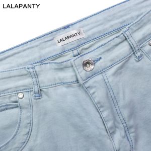 LALAPANTY Clothing Jeans slp Blue/Black Destroyed Mens Slim Denim Straight Biker Skinny jean Men Ripped jeans