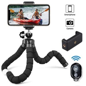 Cep telefonu ile telefon için tripod, akıllı telefon/kamera/tablet uzaktan kumandalı mini esnek masa tripod