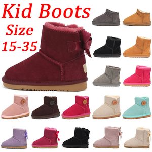 AAA+ jakość Uggsboot Tasman Australia UG Buty dla dzieci Kid Snow Bot Designer Buty Winter Uggskid Ultra Mini Boot Baby Boys Girls Toddler Uggssy Booties Flat