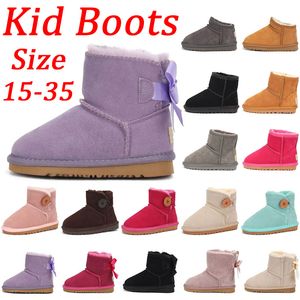 ファッションUggsboot Tasman with Logo Boyboys girls UG Kids Boots Uggssy Booties Austria Kid Snow Boot Designer Children Shoes Winter Uggskid Ultra Mini Boot Botton