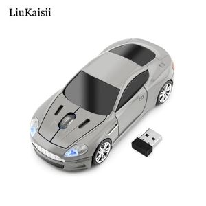 Мыши беспроводной спортивный автомобиль Mouse Mouse 2,4 ГГц Game Mouse New ABS Materials1600DPI 3 кнопки Оптические мыши с USB -интерфейсом для настольного компьютера/lapop