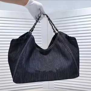 Fashion Denim Shopping Bag Environmental Protection Big Beach Bags Ladies Casual Canvas Chain bars Storage Bags263y