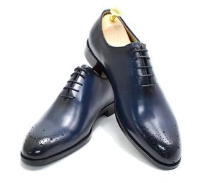 Мужские туфли-оксфорды ручной работы из натуральной телячьей кожи, модельные туфли-броги, классические деловые деловые туфли, мужские свадебные туфли