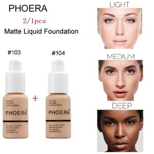 Foundation Phoera 2st/Set Liquid Coverage Foundation Base Cream Brighten Moisturizer Mineral Full Cover Concealer Makeup TSLM1 231215