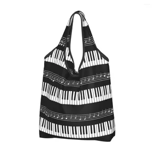 Sacos de compras Saco de teclado de piano órgão reutilizável mercearia eco grande capacidade reciclagem bolsa lavável