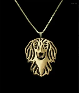 Naszyjniki wiszące EST Ręcznie robione długowłosie jaskwiak Dziurka dla kobiet pies urok biżuterii miłośnicy Pet pomysł na prezent