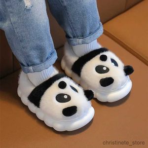 Chinelo de algodão infantil chinelos sapatos de inverno quente crianças casa bonito panda dos desenhos animados sapatos peludos meninas meninos sola macia chinelos de bebê r231216