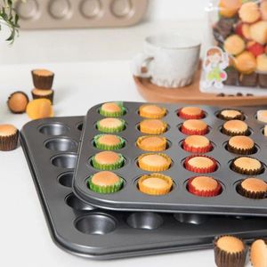 Bakning mögel matklass cupcake mögel kolstål 48 hålrum för enkel frisläppande diskmaskin säker bricka non-stick minikaka