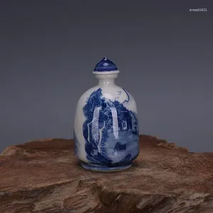 ボトル中国の青と白の磁器清景色デザインスナッフボトル2.44インチ