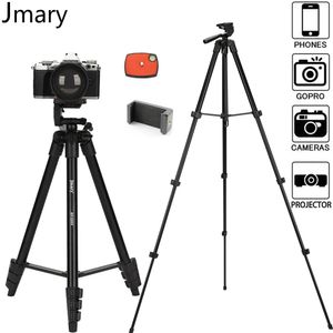 Innehavare JMary Portable Aluminium Professional Photography Tripode Infällbart rese lättviktsstativ för iPhone Phone Mount Camera GoPro